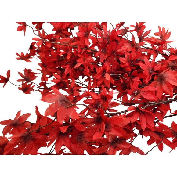 Artificial Red Maple Leaf Stems Fall Filler Floral Decor - Set Of 3 - Picture 5 of 14